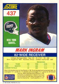 1990 Score #437 Mark Ingram Back