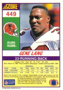 1990 Score #449 Gene Lang Back