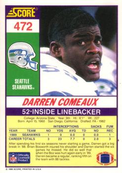 1990 Score #472 Darren Comeaux Back