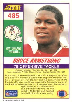 1990 Score #485 Bruce Armstrong Back