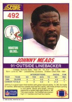 1990 Score #492 Johnny Meads Back