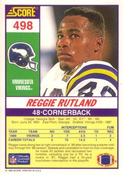 1990 Score #498 Reggie Rutland Back
