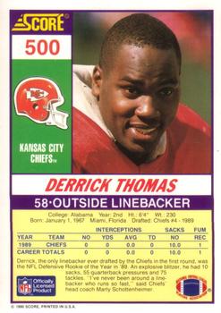 1990 Score #500 Derrick Thomas Back
