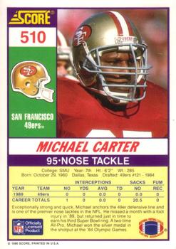 1990 Score #510 Michael Carter Back