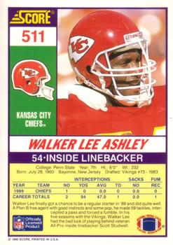 1990 Score #511 Walker Lee Ashley Back