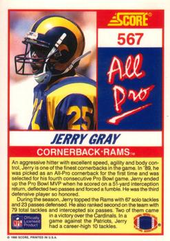 1990 Score #567 Jerry Gray Back