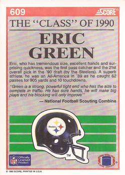 1990 Score #609 Eric Green Back