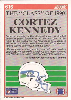 1990 Score #616 Cortez Kennedy Back