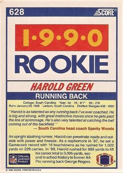1990 Score #628 Harold Green Back