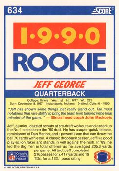 1990 Score #634 Jeff George Back