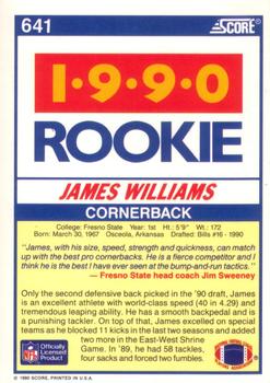 1990 Score #641 James Williams Back