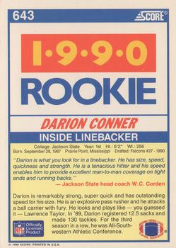 1990 Score #643 Darion Conner Back
