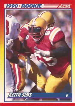 1990 Score #648 Keith Sims Front