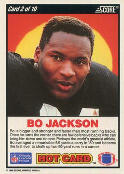 1990 Score - Hot Cards #2 Bo Jackson Back