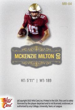 2022 Wild Card Matte - Silver #MB-84 McKenzie Milton Back