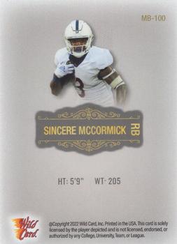2022 Wild Card Matte - Silver #MB-100 Sincere McCormick Back