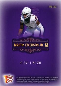 2022 Wild Card Matte - Purple #MB-82 Martin Emerson Jr. Back