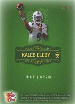 2022 Wild Card Matte - Green #MB-68 Kaleb Eleby Back