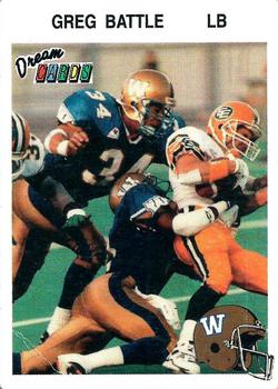 1993 Dream Cards Winnipeg Blue Bombers #2 Greg Battle Front