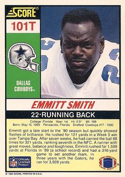 1990 Score Rookie & Traded #101T Emmitt Smith Back