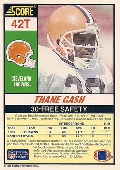 1990 Score Rookie & Traded #42T Thane Gash Back
