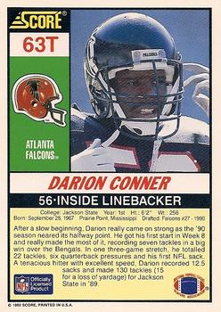 1990 Score Rookie & Traded #63T Darion Conner Back