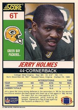 1990 Score Rookie & Traded #6T Jerry Holmes Back
