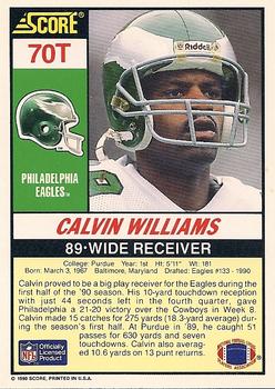 1990 Score Rookie & Traded #70T Calvin Williams Back
