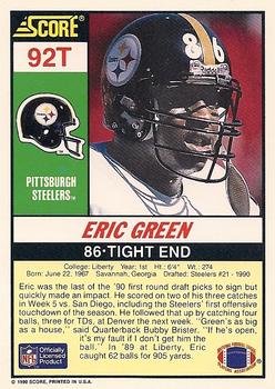 1990 Score Rookie & Traded #92T Eric Green Back