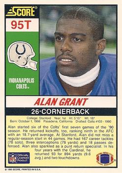 1990 Score Rookie & Traded #95T Alan Grant Back