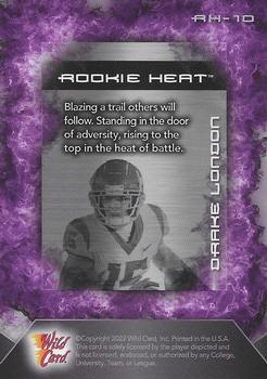 2022 Wild Card Matte - Rookie Heat Silver/Purple #RH-10 Drake London Back