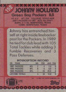 1990 Topps #152 Johnny Holland Back