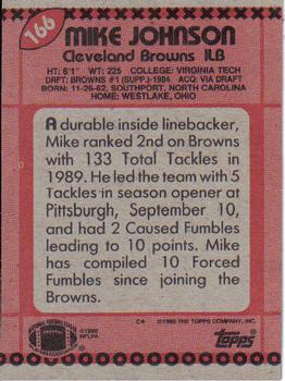 1990 Topps #166 Mike Johnson Back