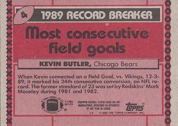 1990 Topps #4 Kevin Butler Back