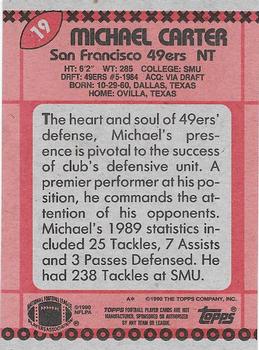 1990 Topps #19 Michael Carter Back