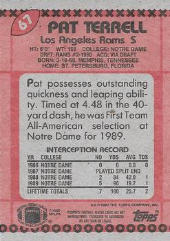 1990 Topps #67 Pat Terrell Back