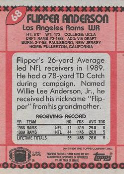 1990 Topps #68 Flipper Anderson Back