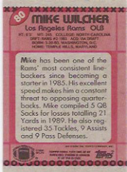 1990 Topps #80 Mike Wilcher Back