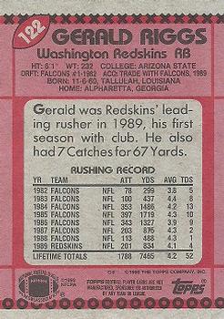 1990 Topps #122 Gerald Riggs Back