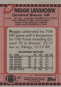 1990 Topps #171 Reggie Langhorne Back
