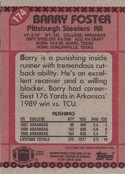 1990 Topps #174 Barry Foster Back