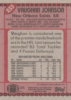 1990 Topps #233 Vaughan Johnson Back