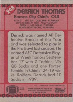 1990 Topps #248 Derrick Thomas Back