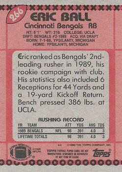 1990 Topps #266 Eric Ball Back