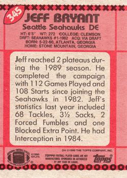 1990 Topps #345 Jeff Bryant Back