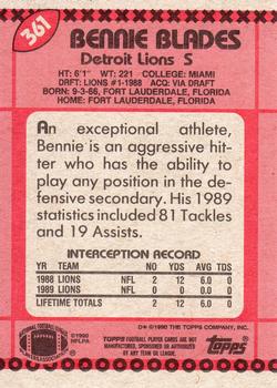 1990 Topps #361 Bennie Blades Back
