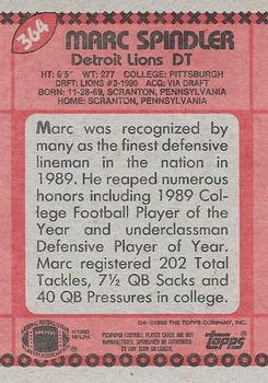 1990 Topps #364 Marc Spindler Back