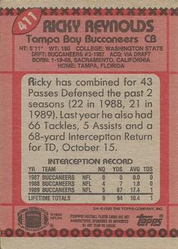 1990 Topps #411 Ricky Reynolds Back