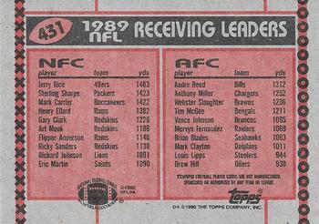 1990 Topps #431 1989 Receiving Leaders (Jerry Rice / Andre Reed) Back