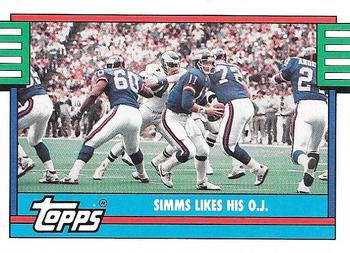 1990 Topps #516 Simms Likes His O.J. Front